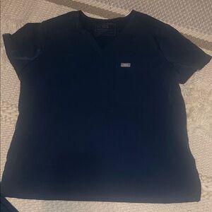 Figs Deep Blue V-Neck Scrub Top